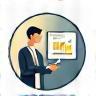 Conceptual image of two people discussing strategy with charts